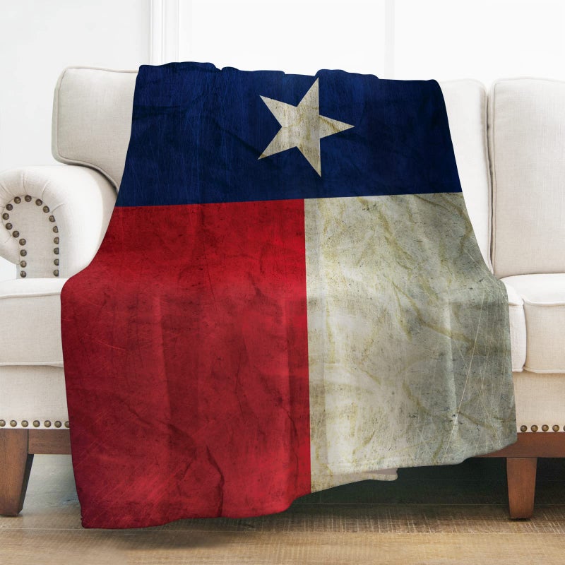 Levens Texas Flag Throw Blanket Gifts for Women Men Girls Boys 50"x60", Retro Texas Flag Decor for Couch Bed Sofa Travelling, Birthday Soft Cozy Lightweight Blankets for Kids Adults - Image 1